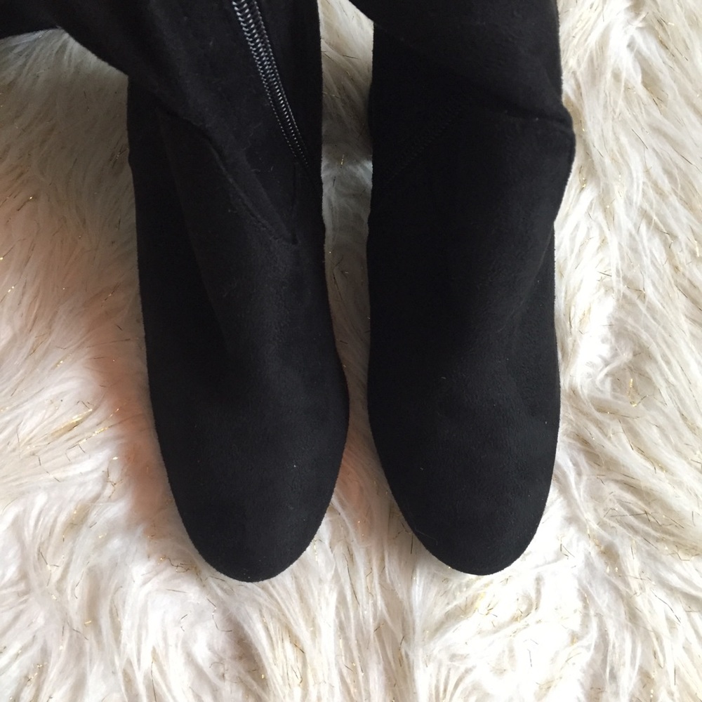 Lulus Tahlia Black Suede Over The Knee Boots - Picture 4 of 6